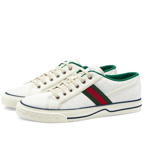 gucci tennis shoes men's white|gucci white tennis shoes women.